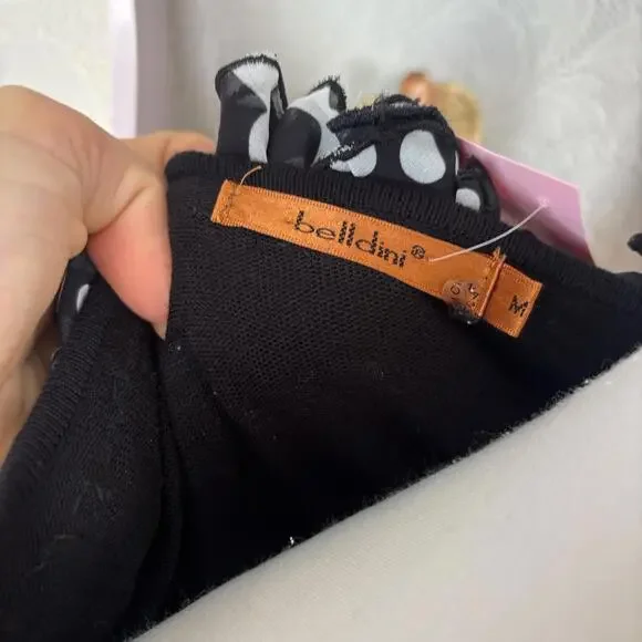 vintage black polka dot‎ grunge off the shoulder top - Picture 7 of 7